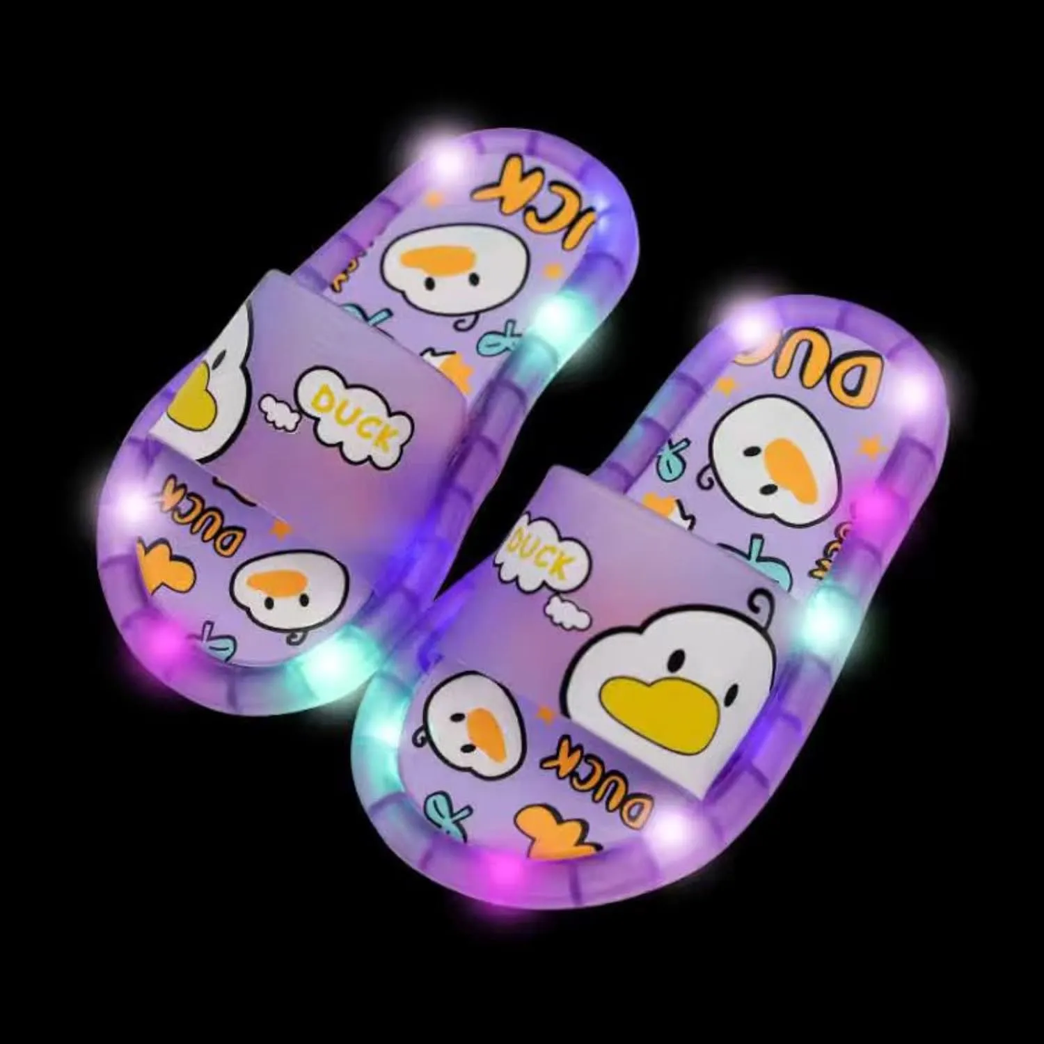 Children Slippers Summer Flashing Lights Cute Baby Animal Cartoon Indoor And Outdoor Home Sandals Kids Slippers Girls