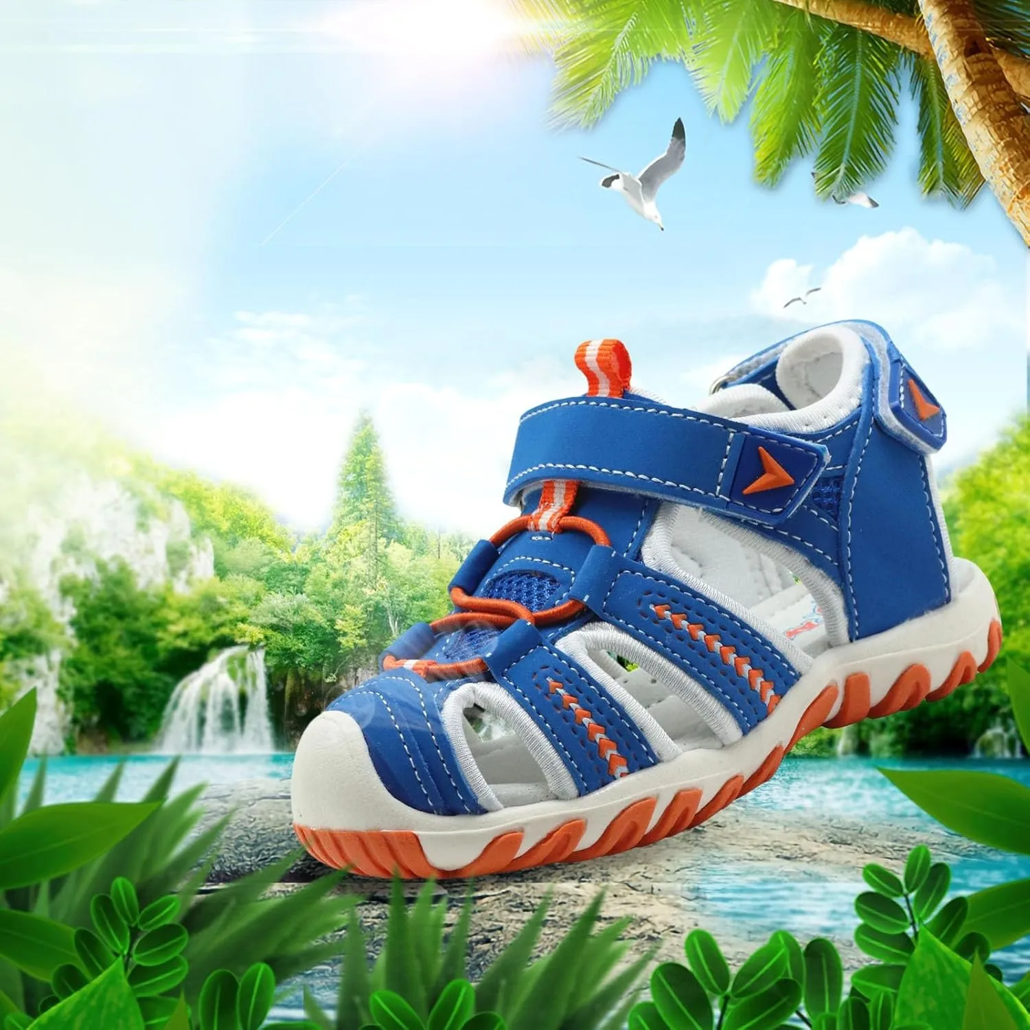 Children's Boys Girls' Soft Sole Open Toe Sports Beach Sandals Front And Rear Bag Non Slip Breathable Beach Shoes