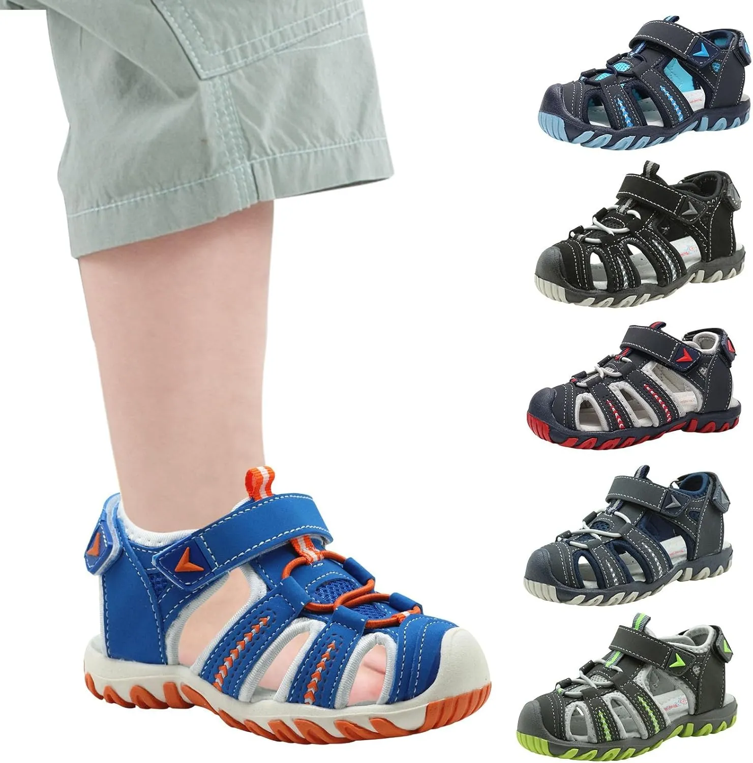 Children's Boys Girls' Soft Sole Open Toe Sports Beach Sandals Front And Rear Bag Non Slip Breathable Beach Shoes