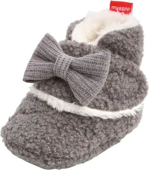 Christmas Newborn Baby Cozy Fleece Booties Winter Sock Shoes Soft Sole Stay On Infant First Walking Shoes