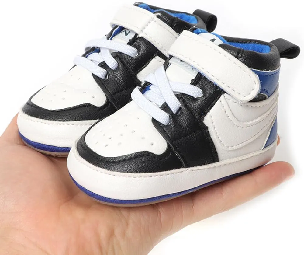 Clowora Unsex Baby Shoes Boys Girls Infant Sneakers Non-Slip Soft Rubber Sole Toddler Crib First Walker Lightweight Shoes