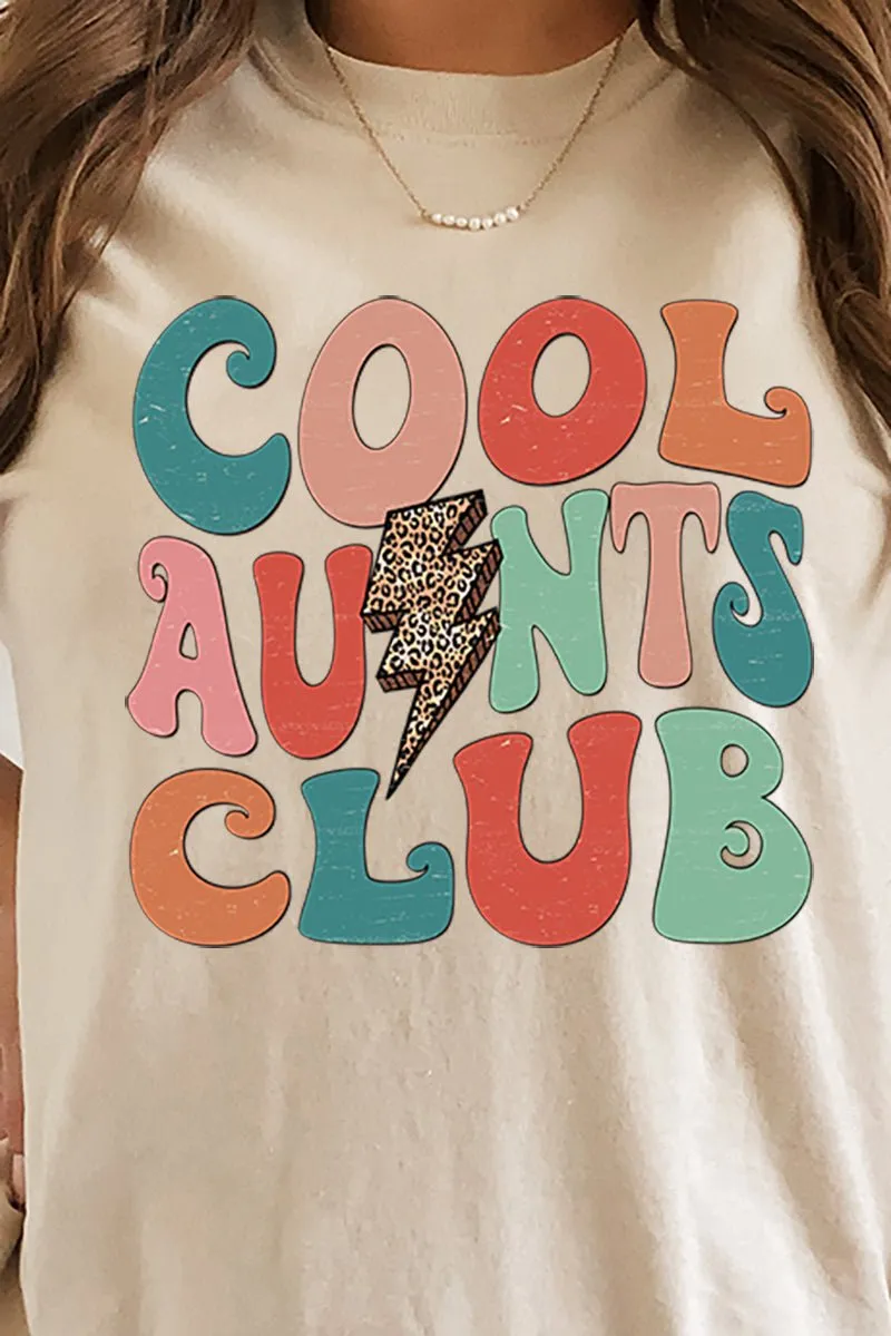 Cool Aunts Club Lightning Bolt Short Sleeve Relaxed Fit T-Shirt