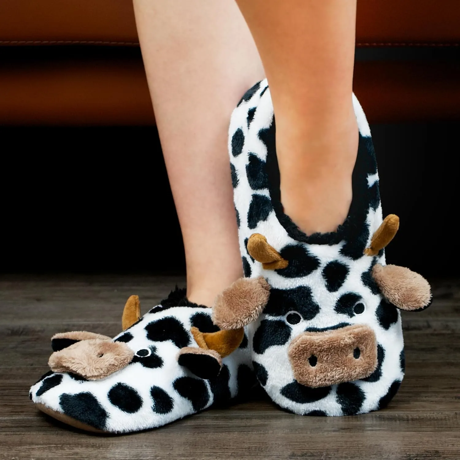 Cozylook Cute Animal House Slippers - Fuzzy Warm Bedroom Slipper Socks Non-Slip Grippers with Funny Face Designs, Fun Christmas Gifts Unique