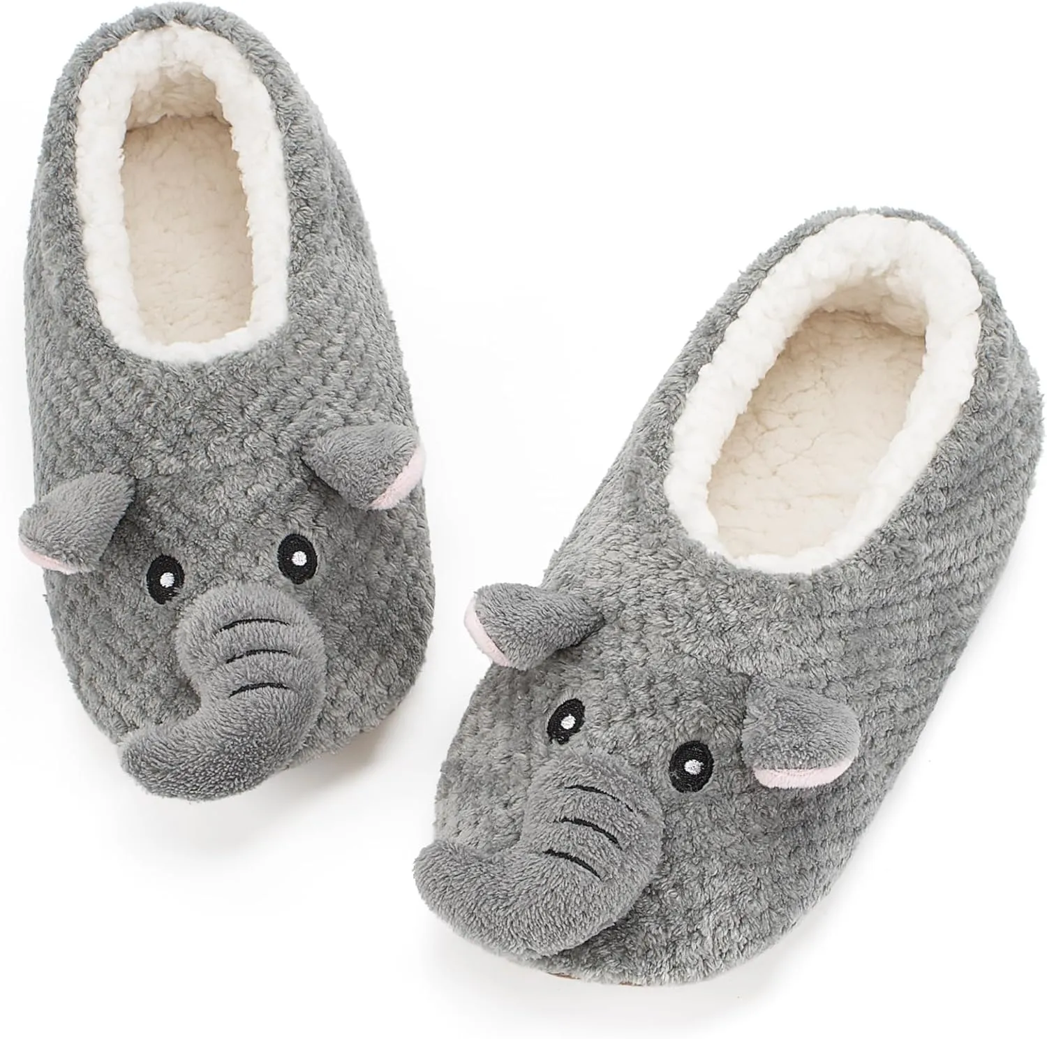 Cozylook Cute Animal House Slippers - Fuzzy Warm Bedroom Slipper Socks Non-Slip Grippers with Funny Face Designs, Fun Christmas Gifts Unique