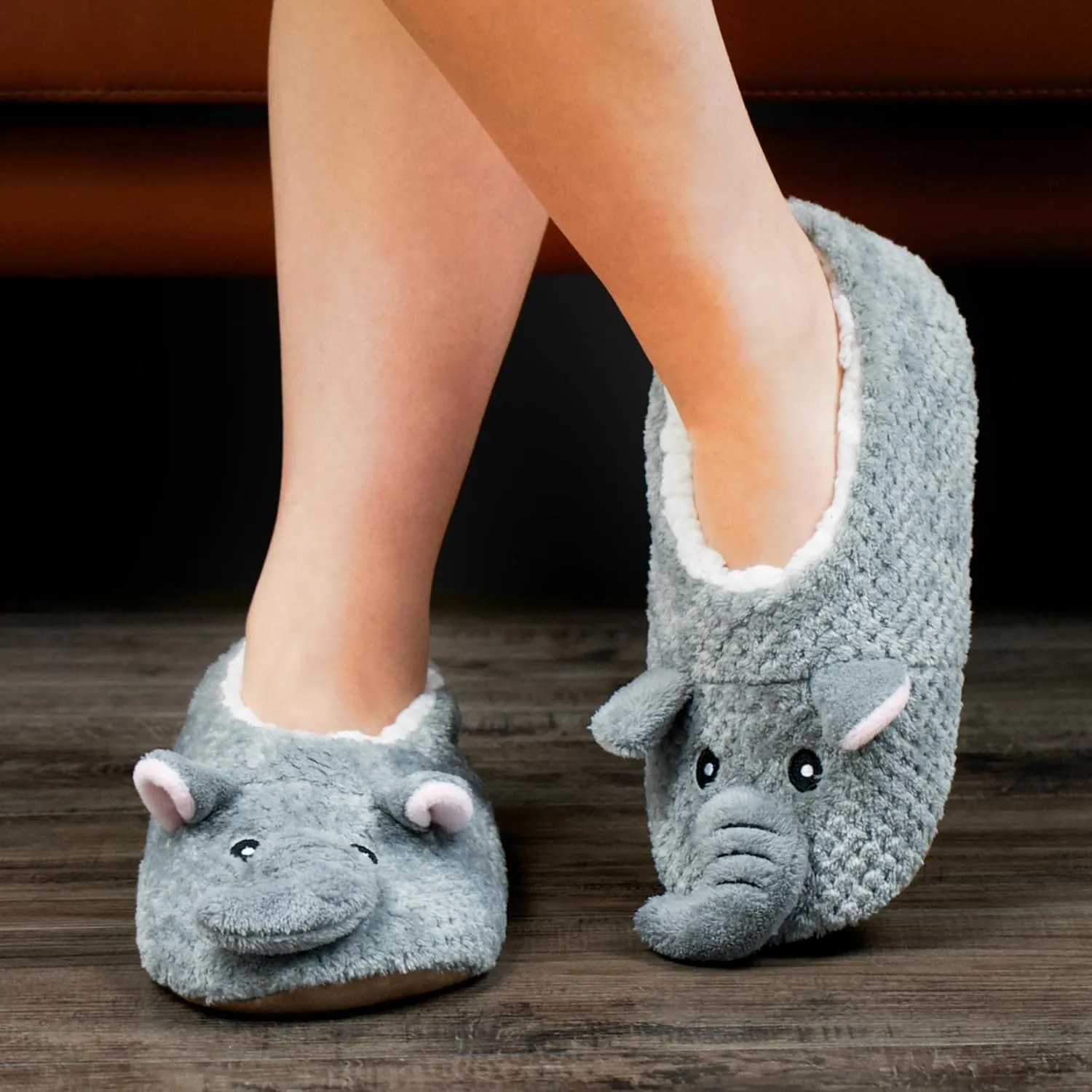 Cozylook Cute Animal House Slippers - Fuzzy Warm Bedroom Slipper Socks Non-Slip Grippers with Funny Face Designs, Fun Christmas Gifts Unique