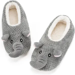 Cozylook Cute Animal House Slippers - Fuzzy Warm Bedroom Slipper Socks Non-Slip Grippers with Funny Face Designs, Fun Christmas Gifts Unique
