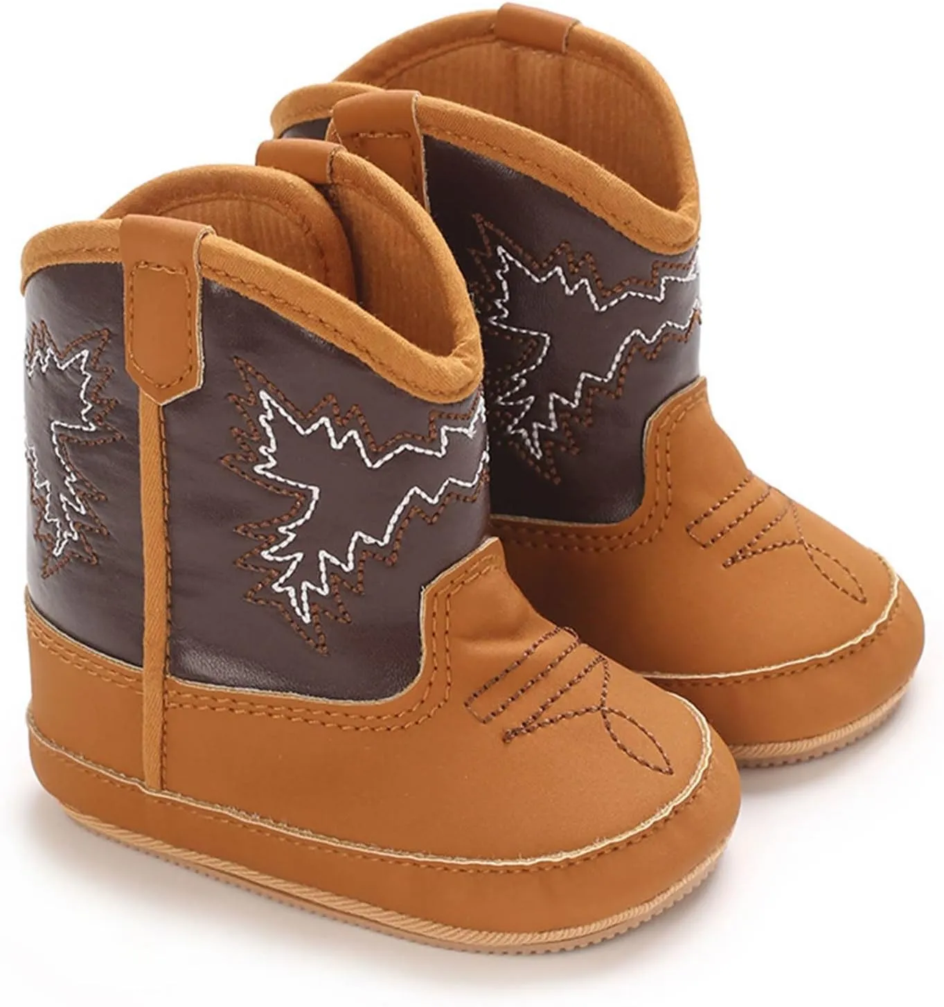 Crib Boots for Girls Baby Infant Soft PU Non Slip Soles Cute Little Boots 0 1 Years Old Newborn Walking Shoes