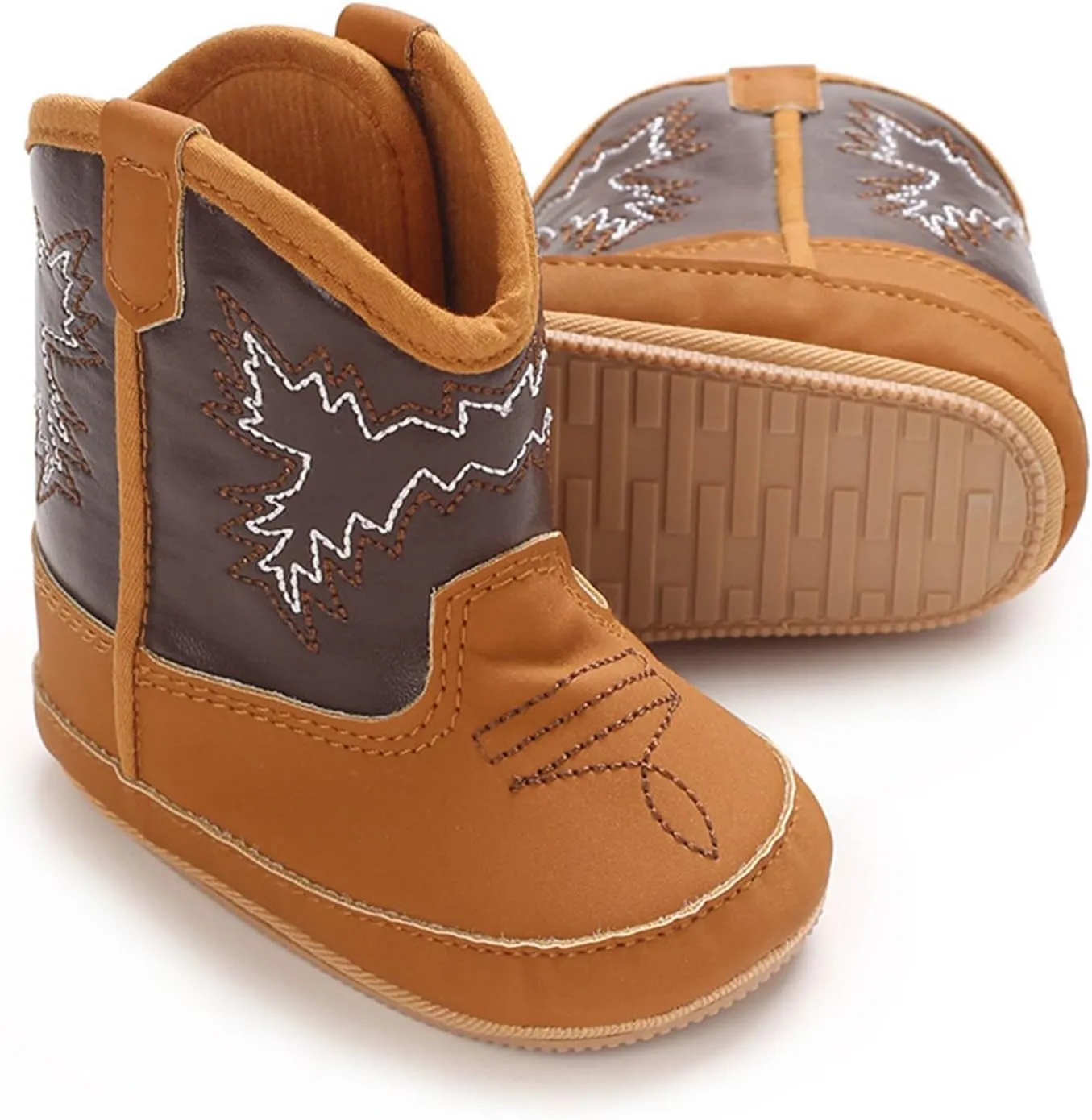 Crib Boots for Girls Baby Infant Soft PU Non Slip Soles Cute Little Boots 0 1 Years Old Newborn Walking Shoes