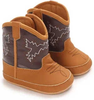 Crib Boots for Girls Baby Infant Soft PU Non Slip Soles Cute Little Boots 0 1 Years Old Newborn Walking Shoes