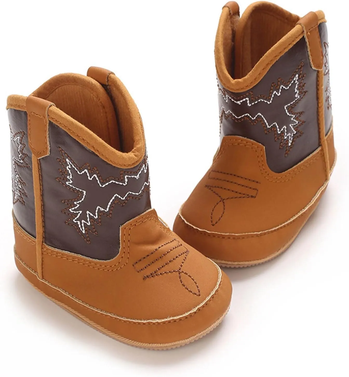 Crib Boots for Girls Baby Infant Soft PU Non Slip Soles Cute Little Boots 0 1 Years Old Newborn Walking Shoes