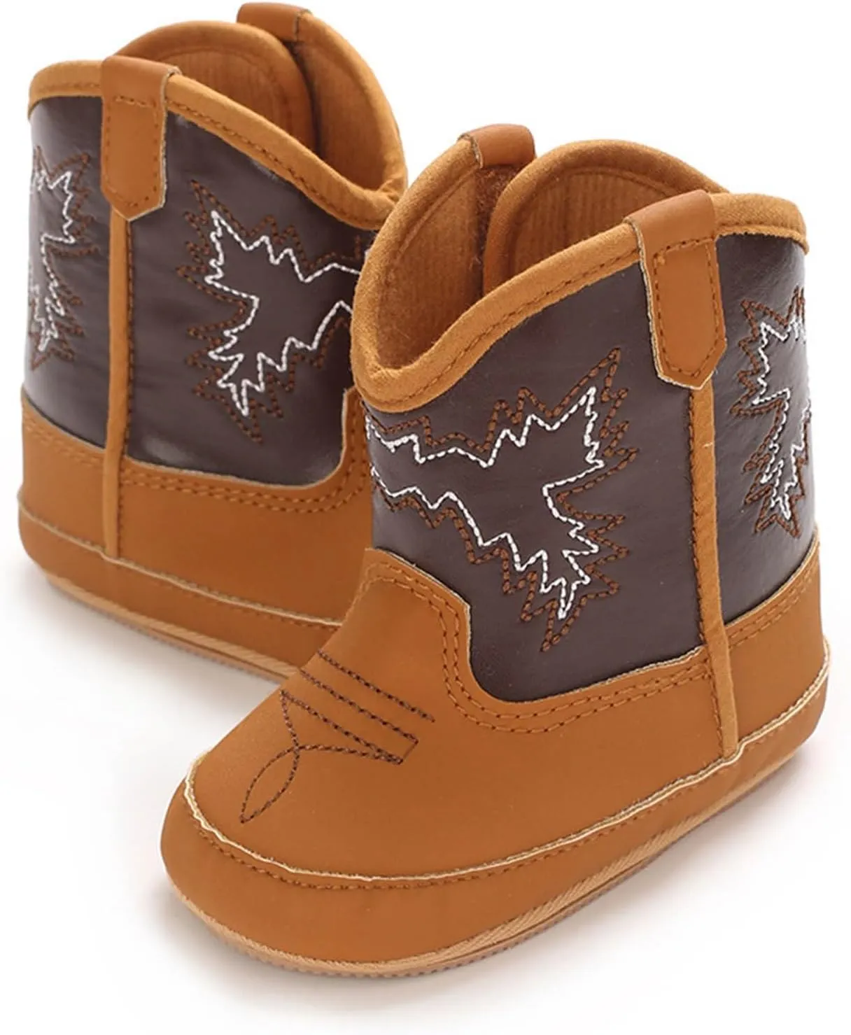 Crib Boots for Girls Baby Infant Soft PU Non Slip Soles Cute Little Boots 0 1 Years Old Newborn Walking Shoes