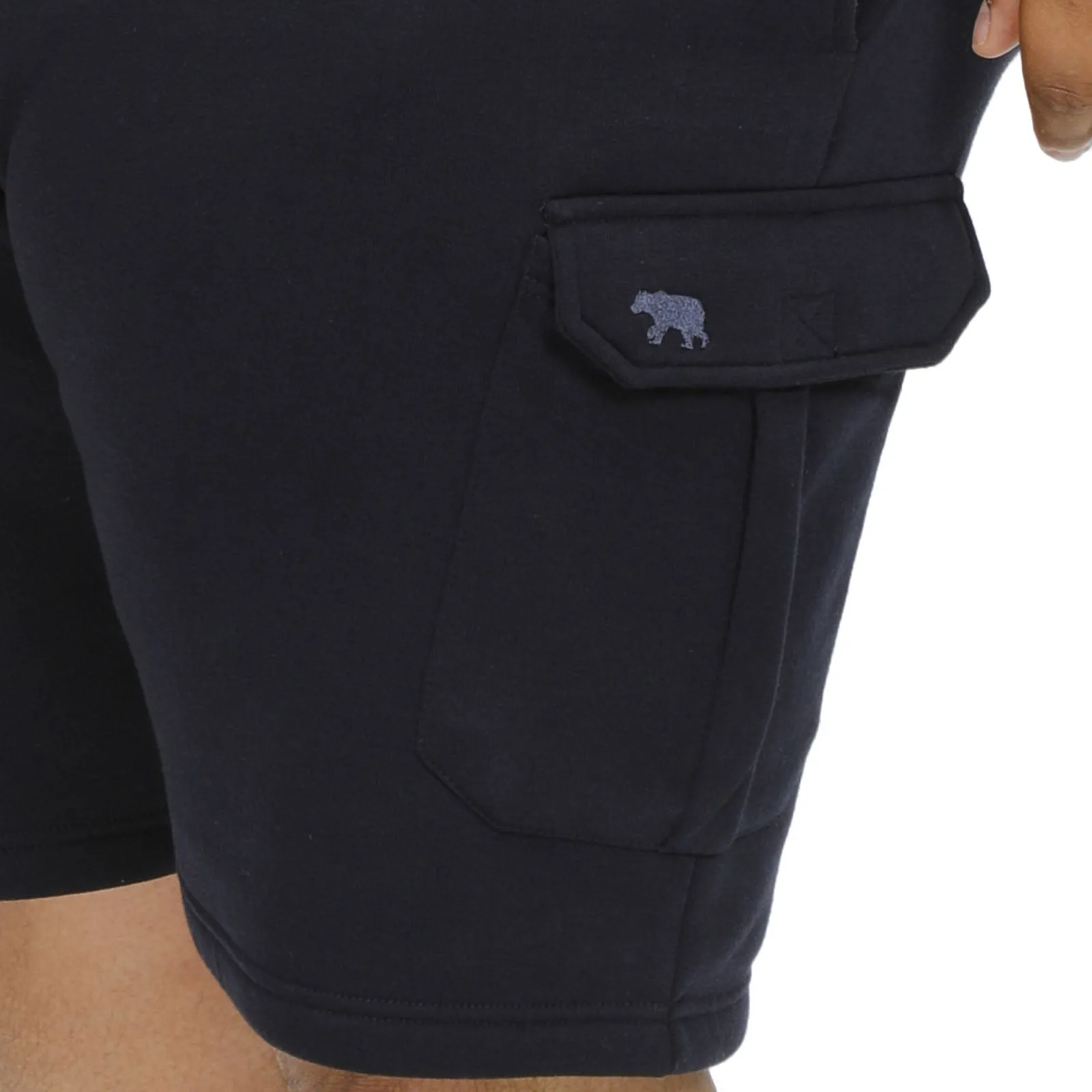 D555 Mens Cyrus Big Tall Elasticated Fleece Cargo Shorts - Navy