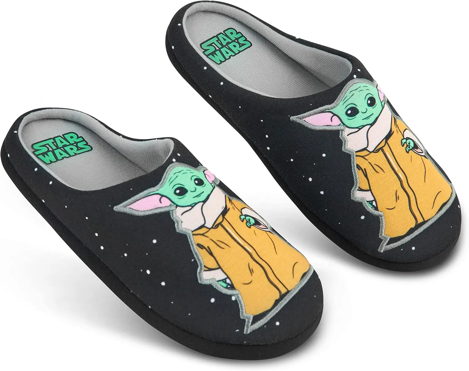 Disney Men's Slippers - Baby Yoda Indoor House Shoes Non Slip Sole - Gifts for Him