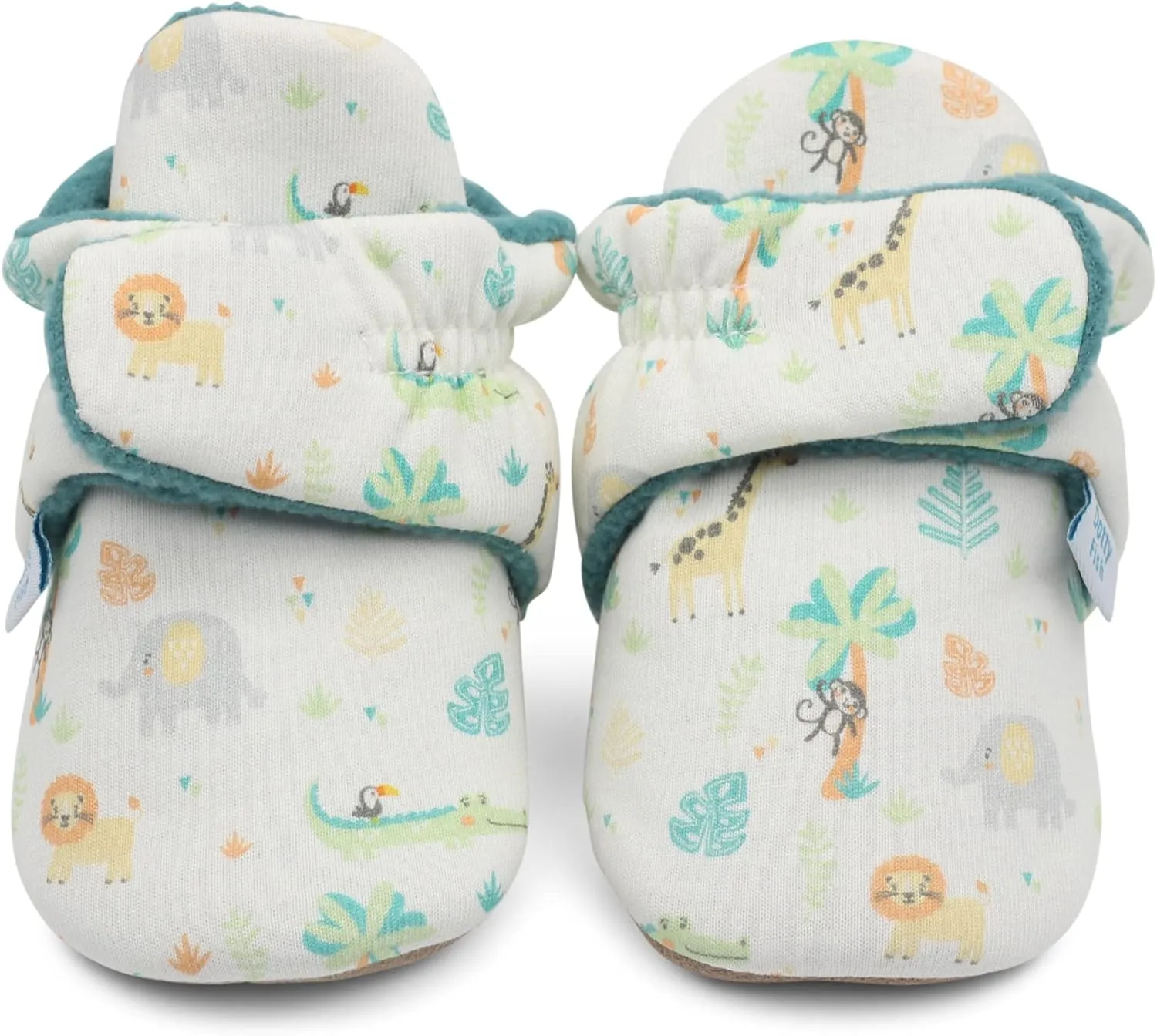 Dotty Fish Fleece Lined Baby Booties - Non-Slip Suede Sole - Warm & Cozy Slippers for Newborns to 24 Months - Perfect Winter Shoes for Babies