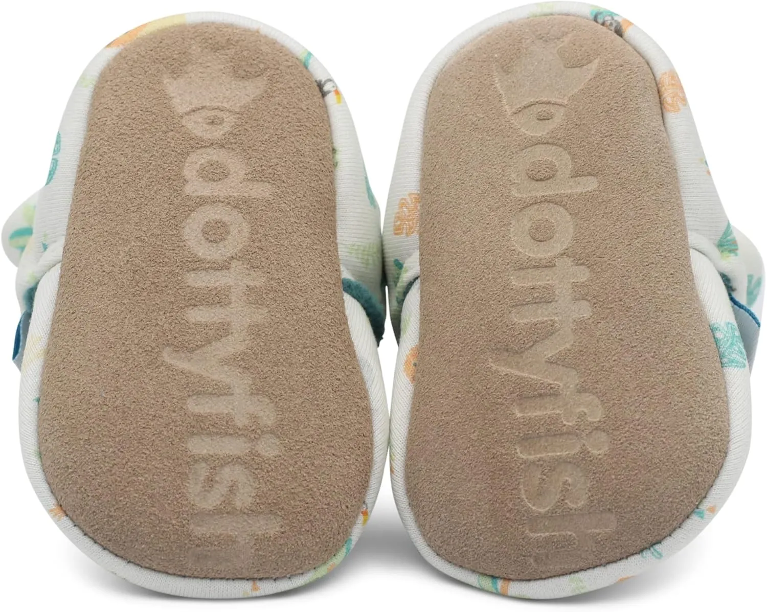 Dotty Fish Fleece Lined Baby Booties - Non-Slip Suede Sole - Warm & Cozy Slippers for Newborns to 24 Months - Perfect Winter Shoes for Babies