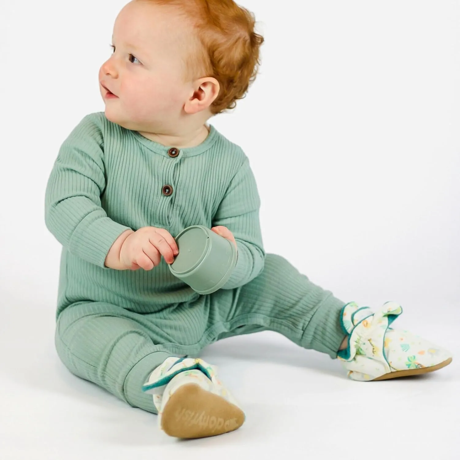 Dotty Fish Fleece Lined Baby Booties - Non-Slip Suede Sole - Warm & Cozy Slippers for Newborns to 24 Months - Perfect Winter Shoes for Babies