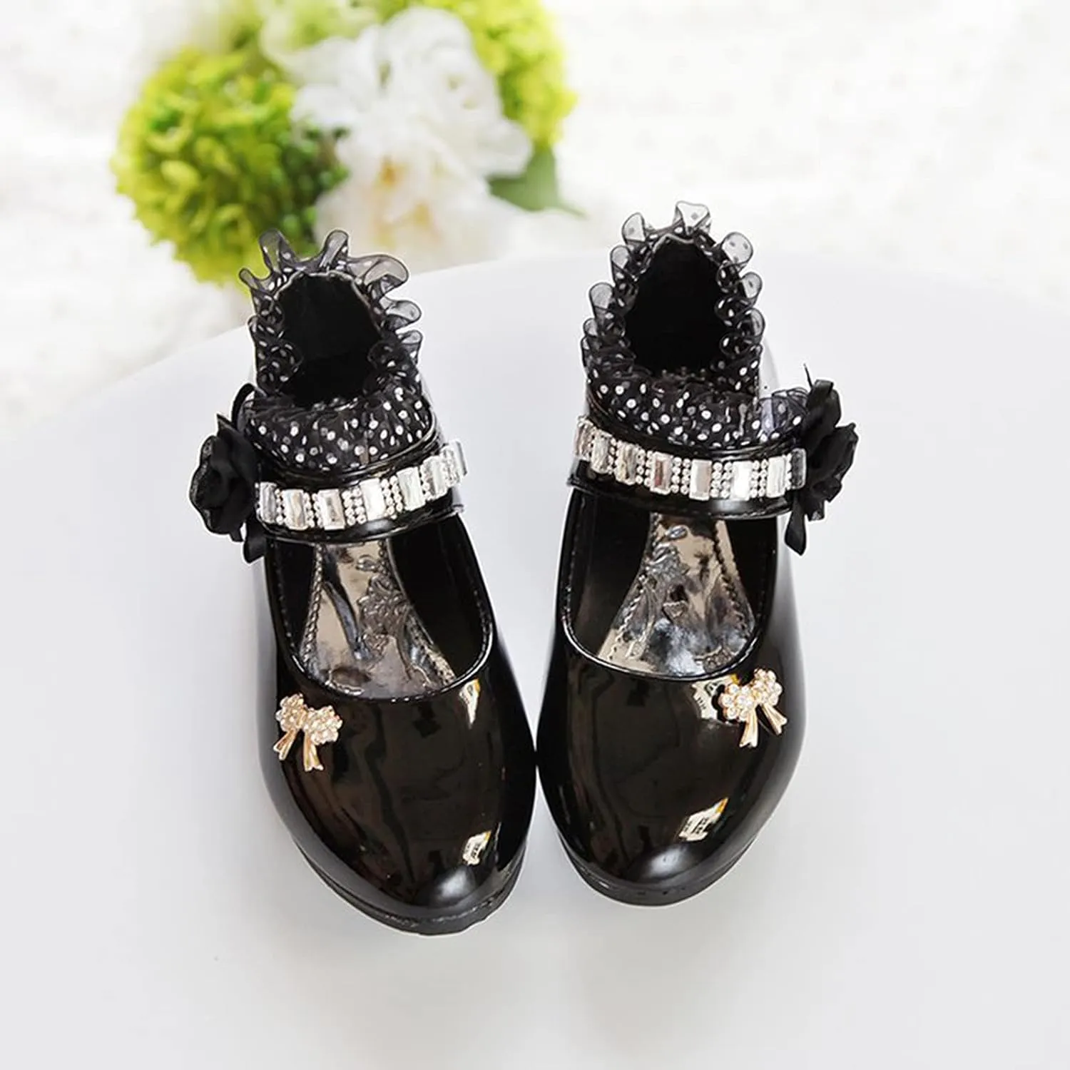 Dress Shoes for Girls,0-12 Years Children Kid Baby Girls Flower Leather Single Shoes Soft Dance Princess Shoes
