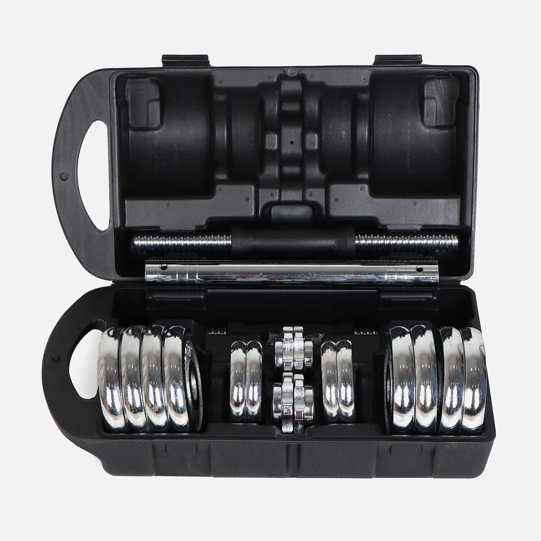 DUMBBELL SET CHROMED 15 KG