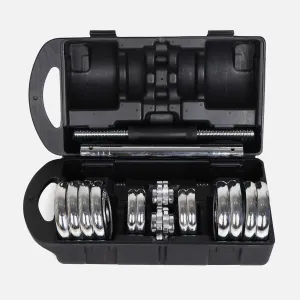 DUMBBELL SET CHROMED 15 KG