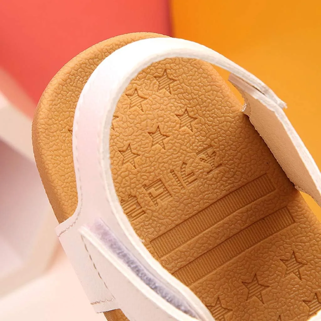 EnJoCho 1-6Years Beach Shoes for Toddler Baby Girl Sandals Floral Soft Sole Kids Children Princess Sandals Shoes (White-07#, 5.5-6Years)