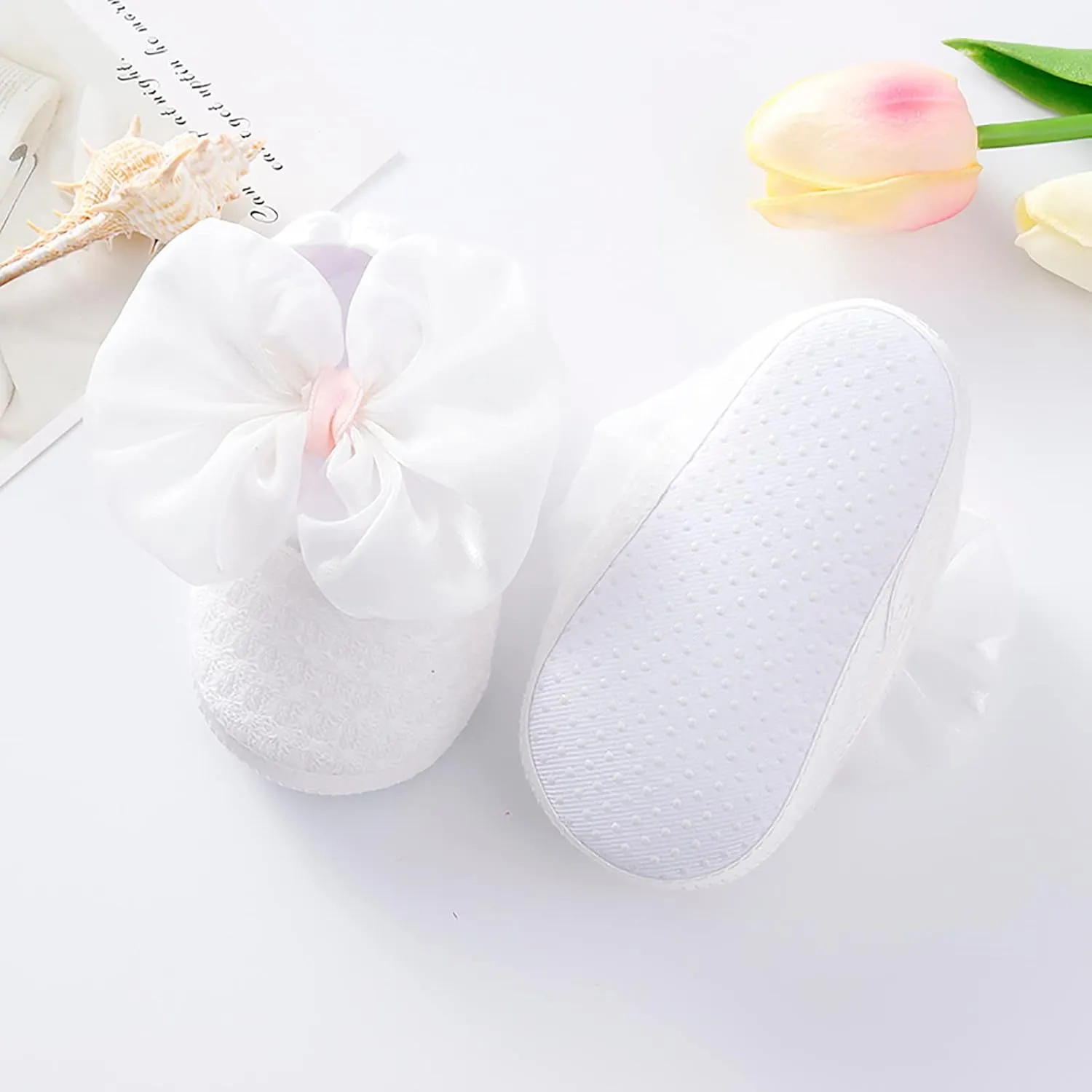 EnJoCho Baby Rubber Sole Crib Shoes for First Walking Girls Boys Soft Toddler Shoes Infant Walkers Shoes Princess Shoes