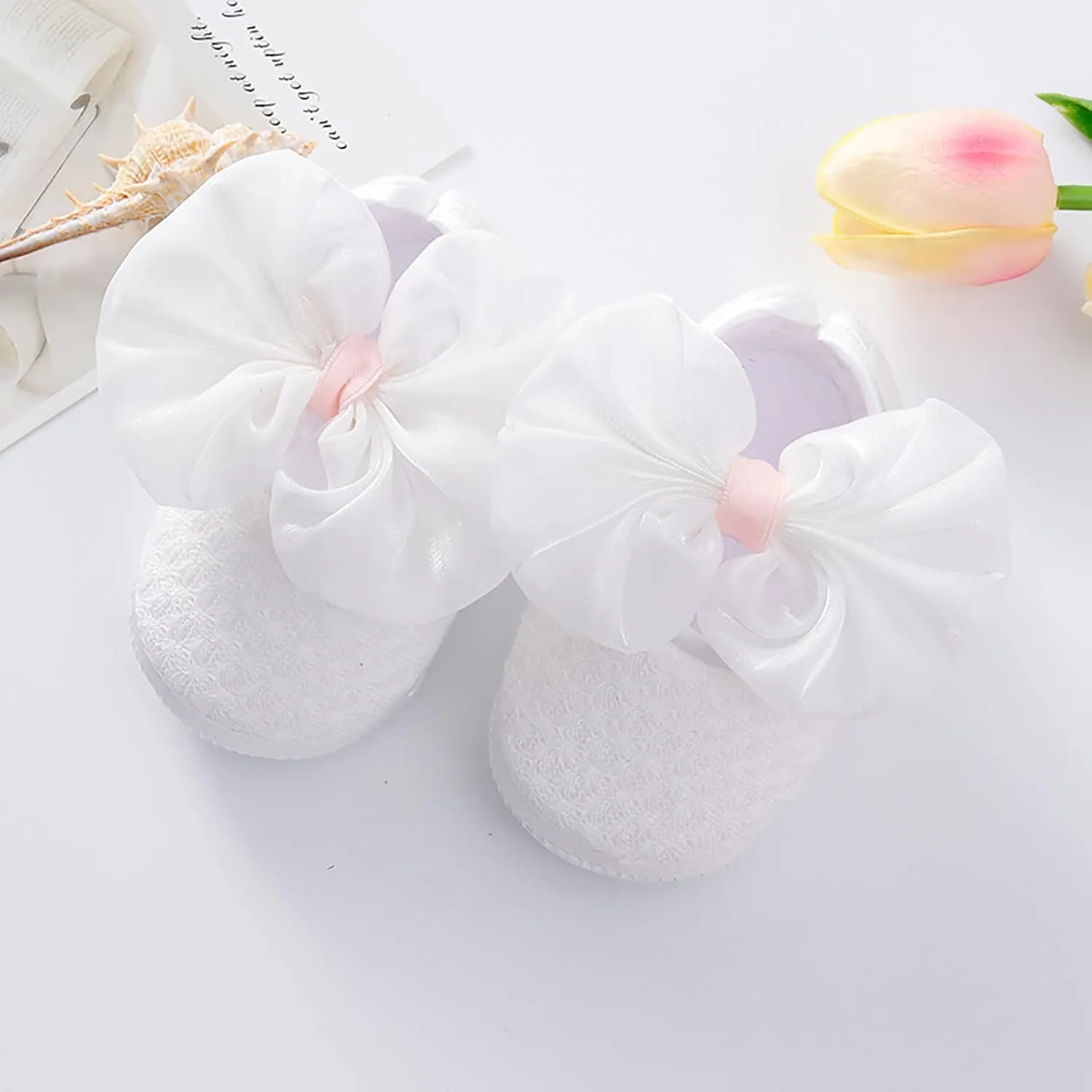 EnJoCho Baby Rubber Sole Crib Shoes for First Walking Girls Boys Soft Toddler Shoes Infant Walkers Shoes Princess Shoes