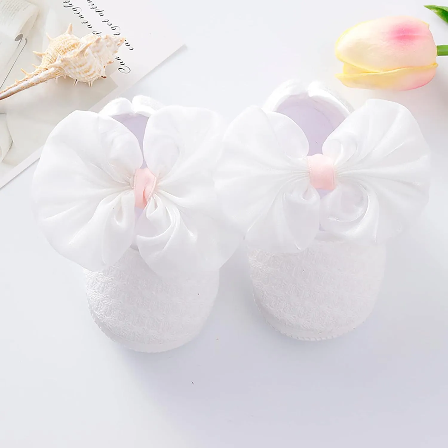 EnJoCho Baby Rubber Sole Crib Shoes for First Walking Girls Boys Soft Toddler Shoes Infant Walkers Shoes Princess Shoes