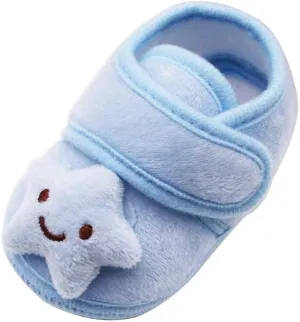 EnJoCho Baby Shoes,Infant Newborn Baby Girls Plush Stars Cloud Winter Boots Soft Sole Warm Shoes 0-18 Months (Blue-06#, 12-18M)