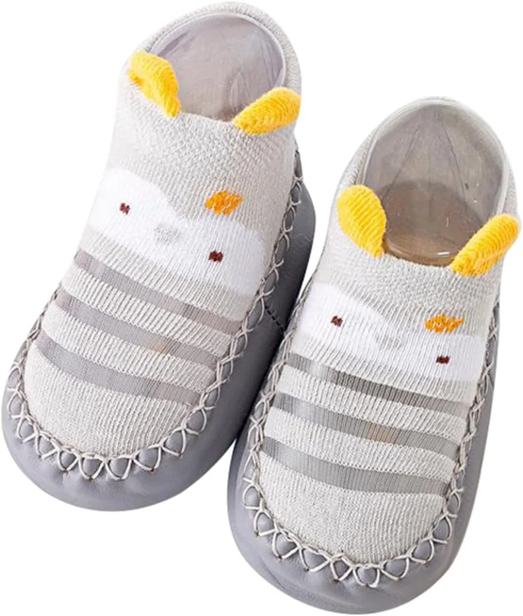 EnJoCho Casual Shoes for Toddler Infant Shoes Soft Sole Shoes Bow Glitter Sequins Non Slip Breathable Princess Shoes (Grey, 12 Months)