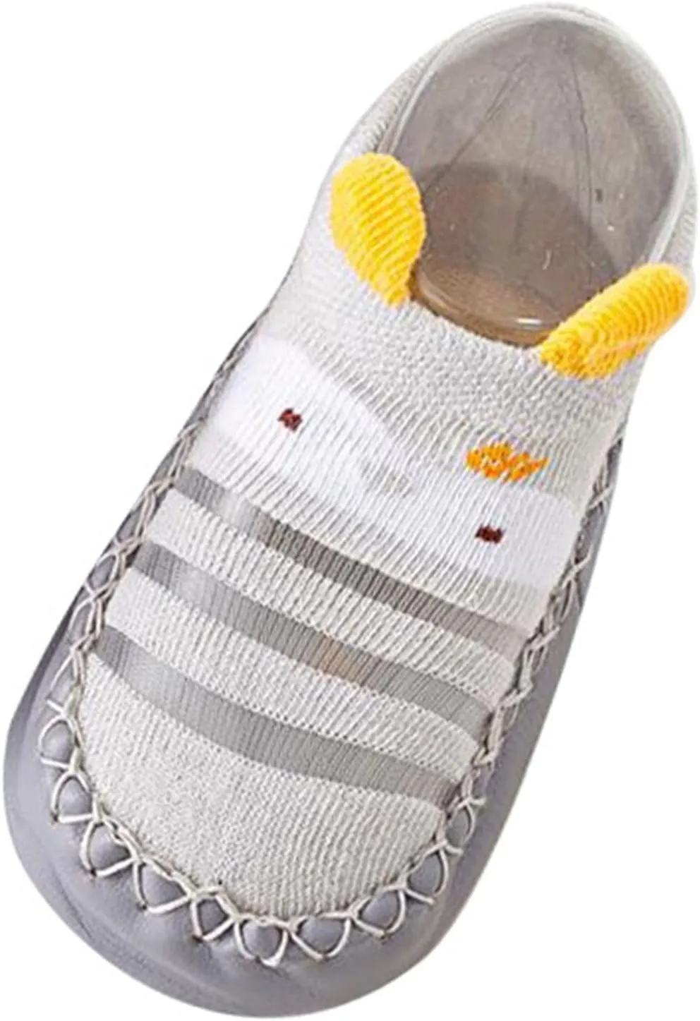 EnJoCho Casual Shoes for Toddler Infant Shoes Soft Sole Shoes Bow Glitter Sequins Non Slip Breathable Princess Shoes (Grey, 12 Months)