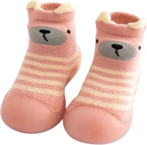 EnJoCho Outdoor Shoes for Children Kids Toddler Baby Boys Girls Solid Warm Knit Soft Sole Rubber Shoes Sock Slipper Stocking (Pink, 26)