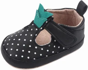 EnJoCho Toddler Shoes for Autumn Infant Toddler Shoes Soft Sole Toddler Shoes Polka Dots Non Slip Breathable (Black, 6 Months)