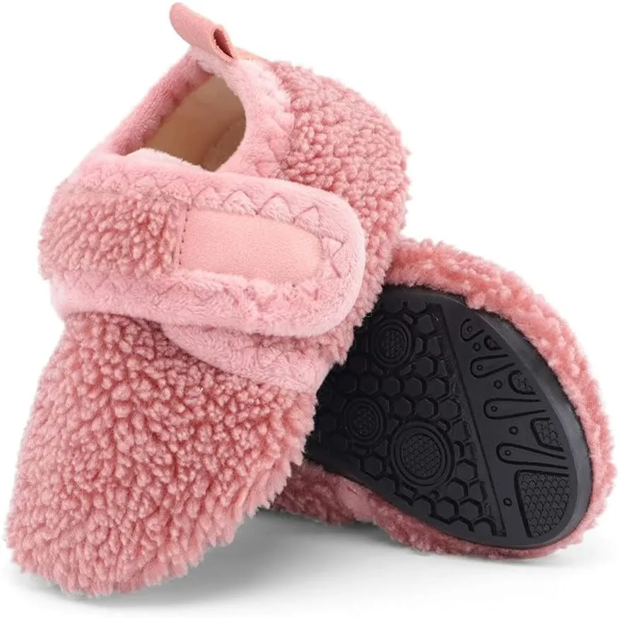ESTAMICO Toddler Slippers for Girls Boys Warm House Slipper Kids Non Slip Indoor Shoes