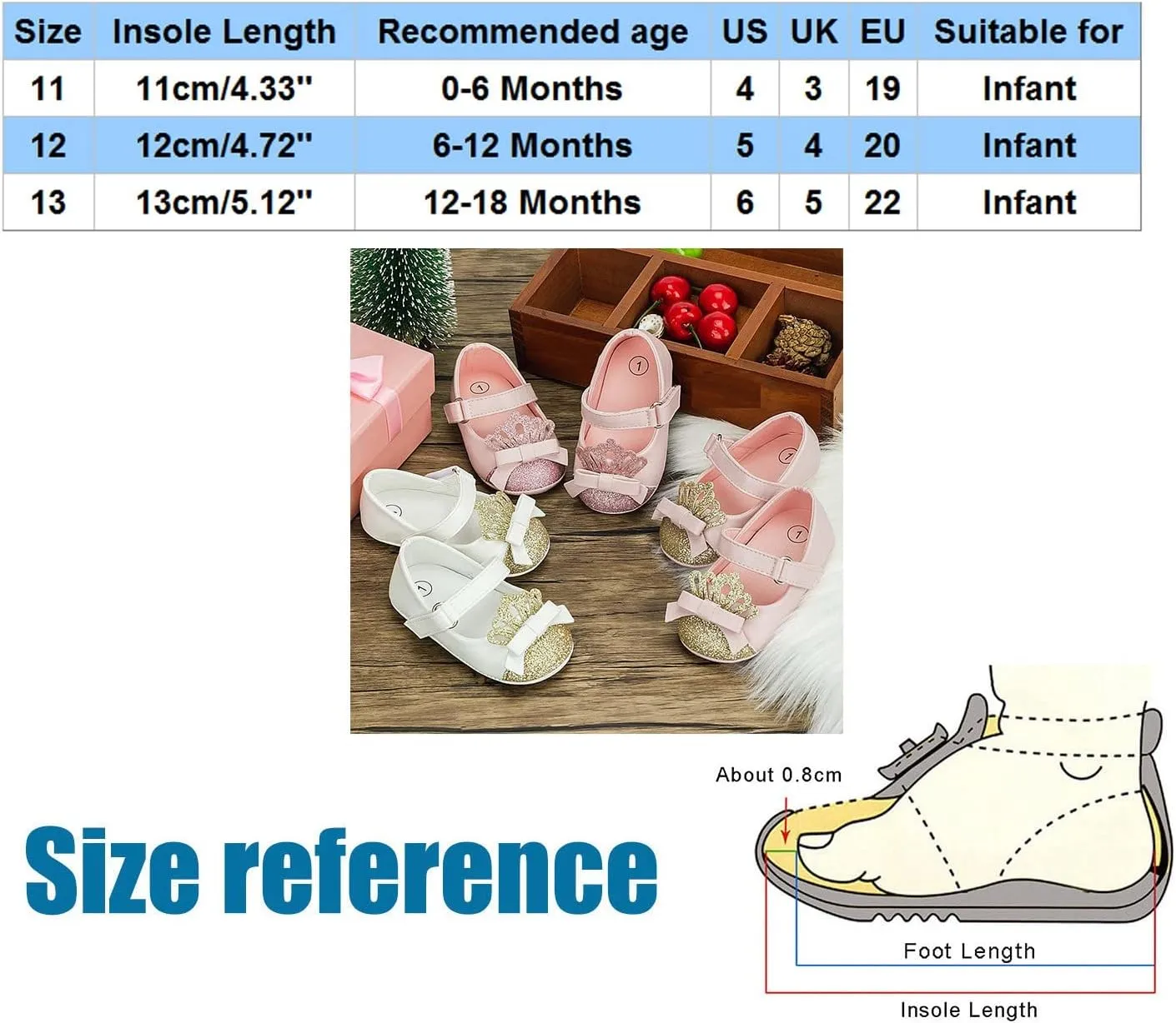 Fashion Crown Princess Shoes Little Kid Shoes Non Slip Soft Sole Walking Shoes Baby Shoes Toddler Daycare Shoes