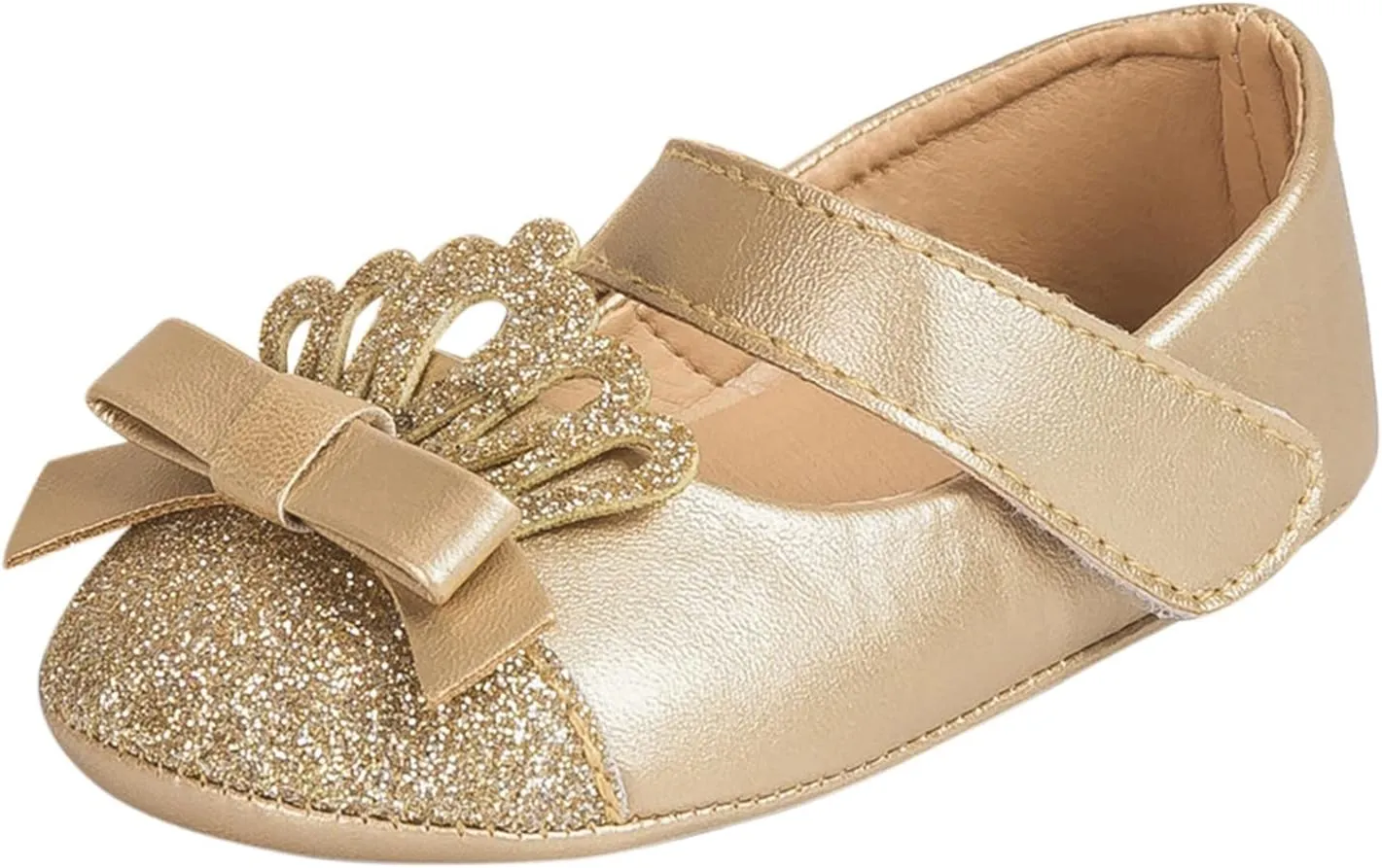 Fashion Crown Princess Shoes Little Kid Shoes Non Slip Soft Sole Walking Shoes Baby Shoes Toddler Daycare Shoes