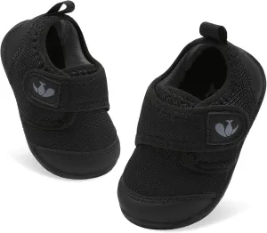 FEETCITY Baby First Walking Shoes Baby Shoes Boys Girls Newborn Crib Shoe Anti-Slip Toddler Sneakers Black
