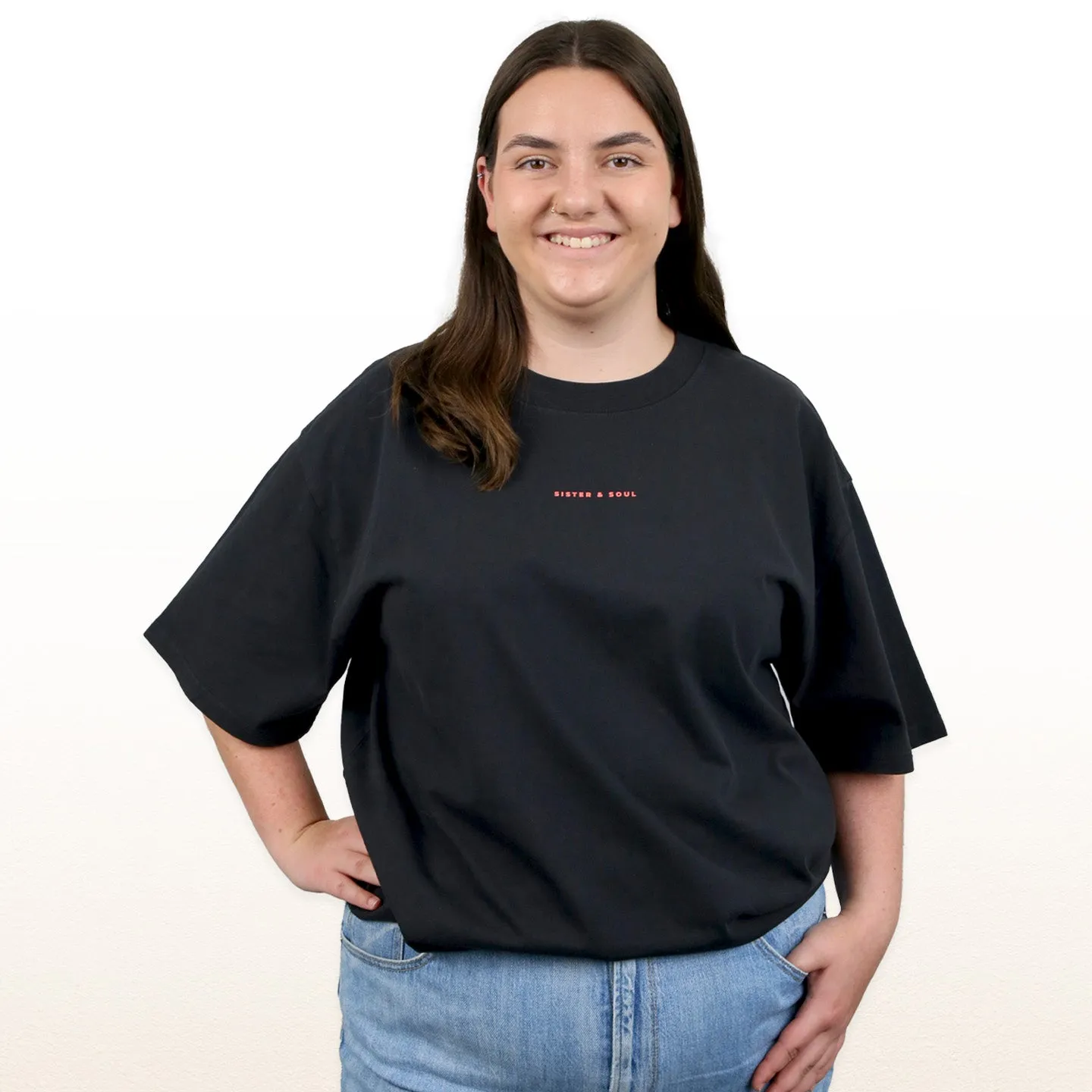FIERCE FEARLESS FABULOUS - Plus Size - Unisex Washed Black - Long Cut Heavy Tee