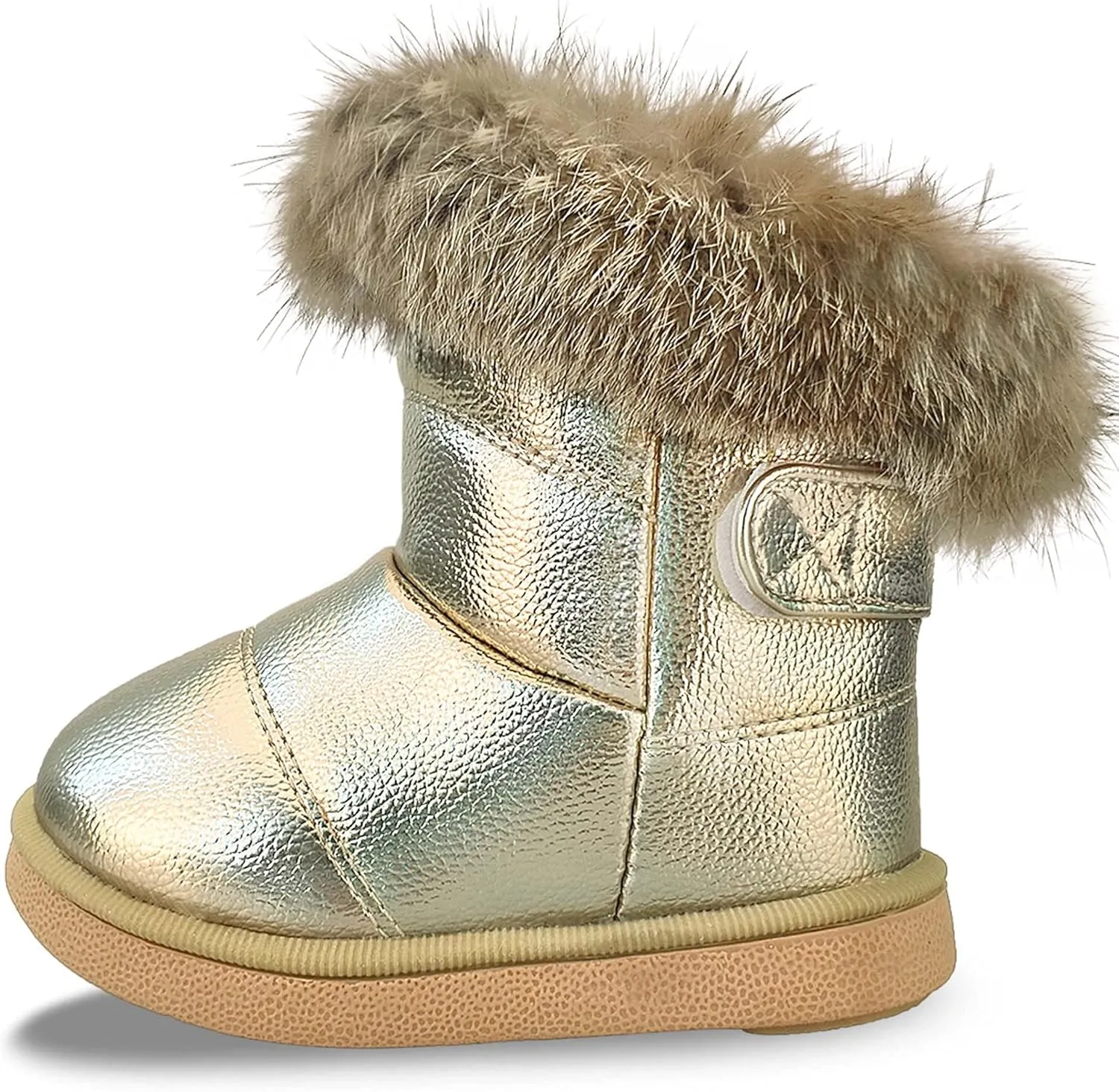 FJWYSANGU Toddler Girl Warm Winter Snow Boots Plush inner Outdoor Boots Waterproof Walking Shoes Flat Easy on for Toddlers Little Girls