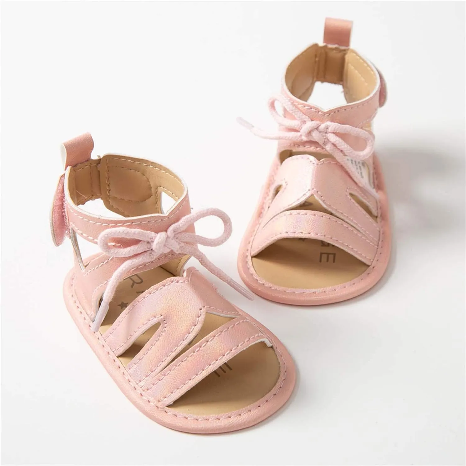 Flat Soft Lacing Baby Walking Rubber Shoes Non-Slip Sole Sandals Girls Baby Shoes Baby Girl Shoes