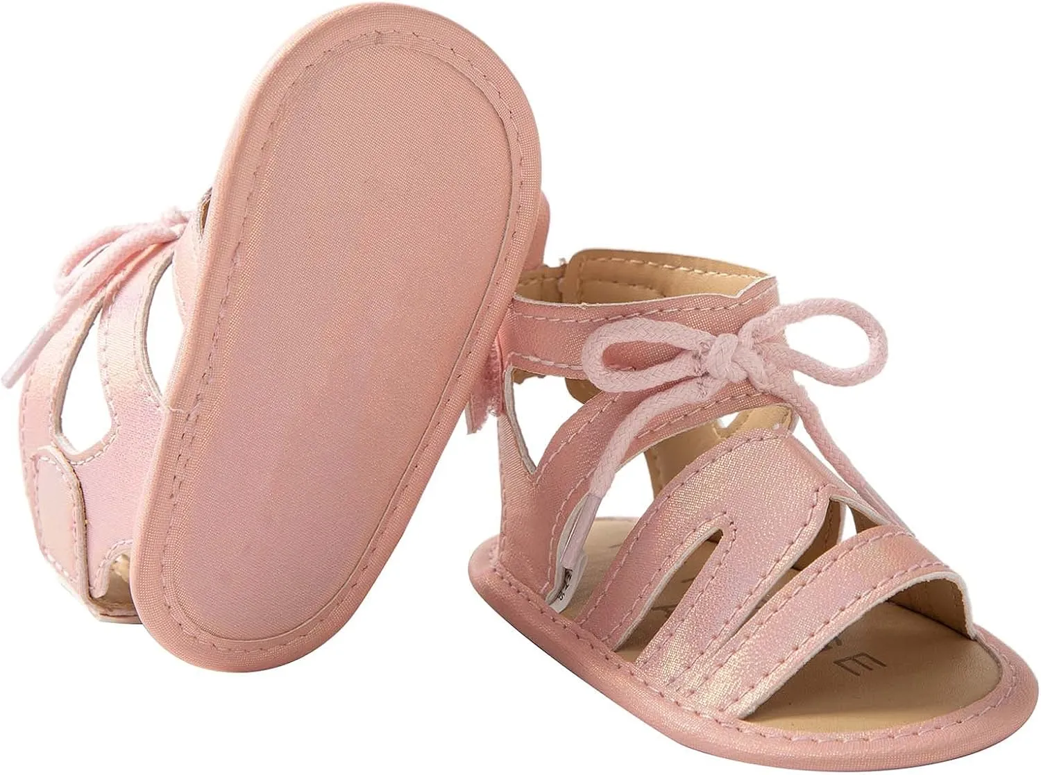 Flat Soft Lacing Baby Walking Rubber Shoes Non-Slip Sole Sandals Girls Baby Shoes Baby Girl Shoes