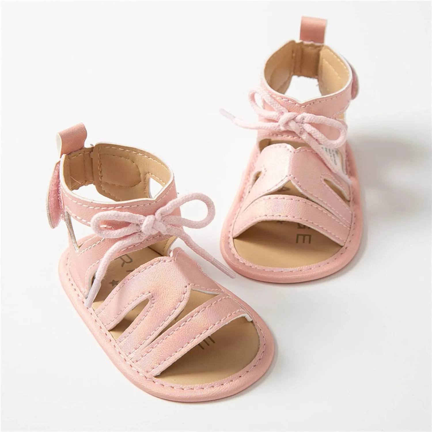 Flat Soft Lacing Baby Walking Rubber Shoes Non-Slip Sole Sandals Girls Baby Shoes Baby Girl Shoes