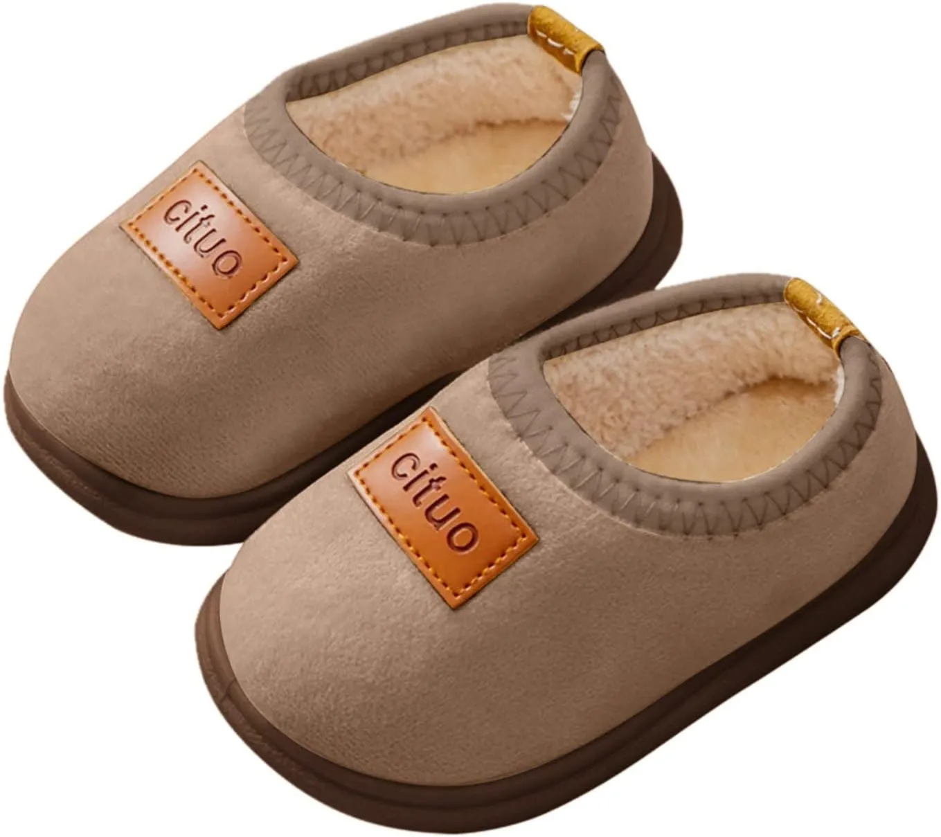 Fleece Shoes Baby Childrens Girl Cotton Shoes Solid Color Fashion Soft Sole Winter Warm Indoor Non Slip Cotton Shoes Lace up Sandals Baby Girl