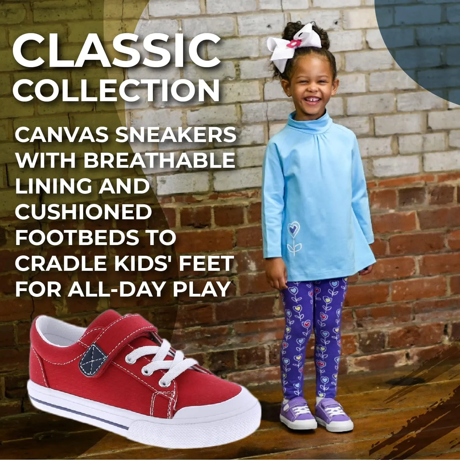 FOOTMATES Jordan Strap Canvas Flats Boys and Girls Shoes - Tennis Sneakers w/Wide Toe Box, Custom-Fit Insoles, Vulcanized Outsoles - for Infants, Toddlers, Little Kids, Ages 0-8
