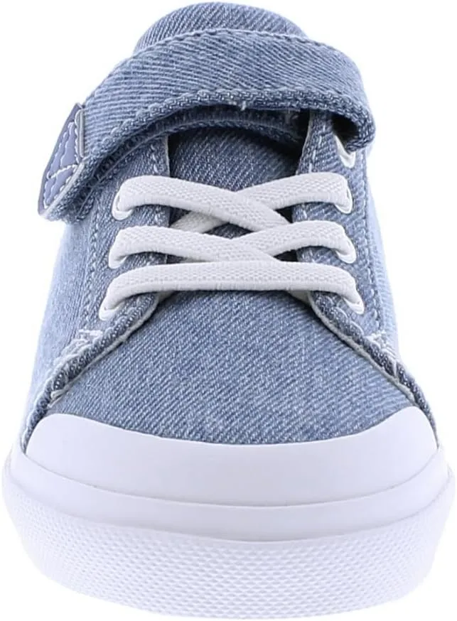 FOOTMATES Jordan Strap Canvas Flats Boys and Girls Shoes - Tennis Sneakers w/Wide Toe Box, Custom-Fit Insoles, Vulcanized Outsoles - for Infants, Toddlers, Little Kids, Ages 0-8