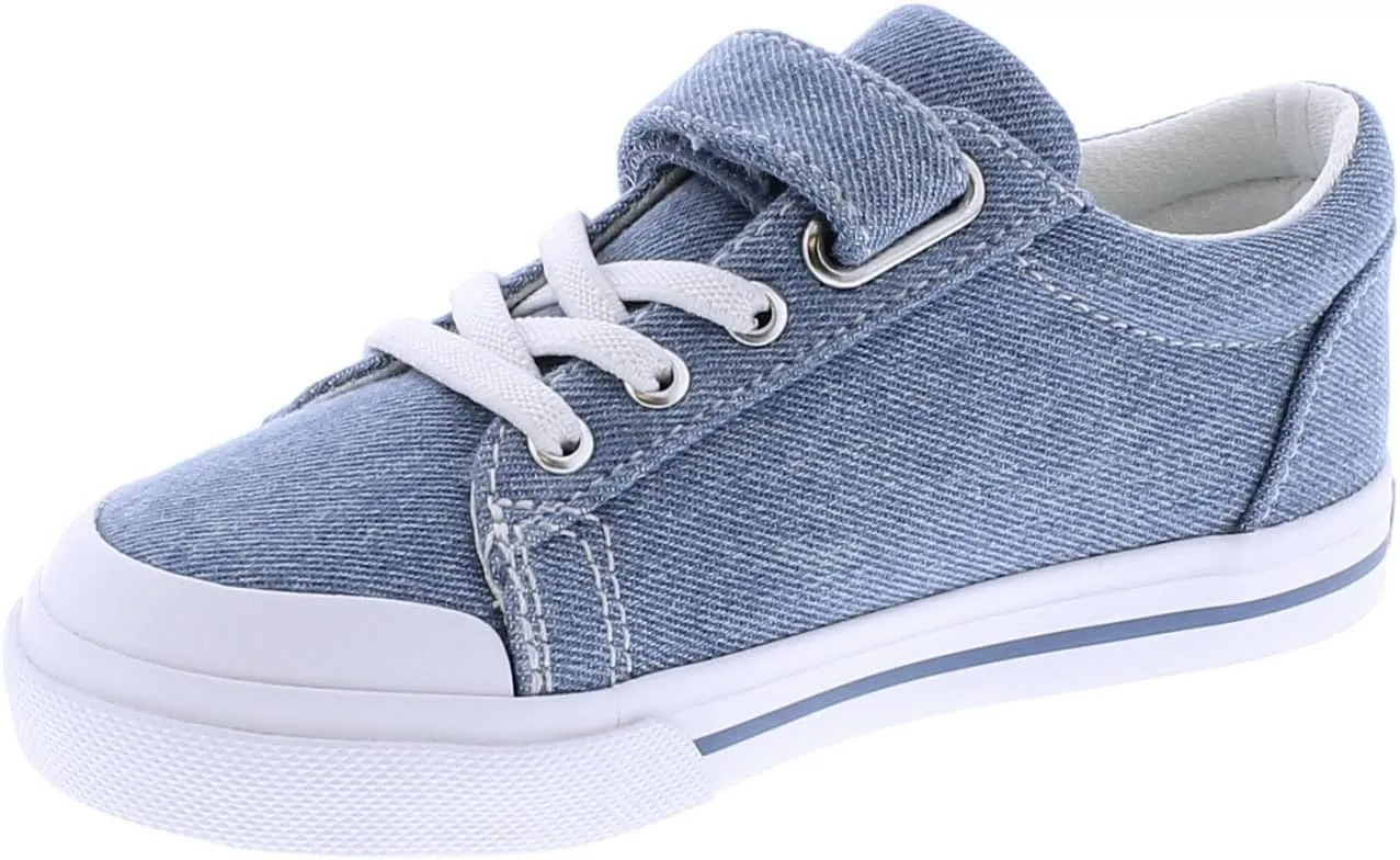 FOOTMATES Jordan Strap Canvas Flats Boys and Girls Shoes - Tennis Sneakers w/Wide Toe Box, Custom-Fit Insoles, Vulcanized Outsoles - for Infants, Toddlers, Little Kids, Ages 0-8
