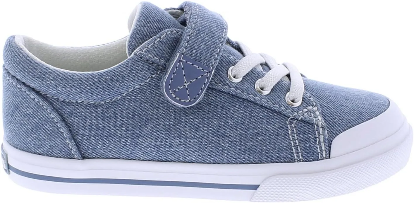 FOOTMATES Jordan Strap Canvas Flats Boys and Girls Shoes - Tennis Sneakers w/Wide Toe Box, Custom-Fit Insoles, Vulcanized Outsoles - for Infants, Toddlers, Little Kids, Ages 0-8