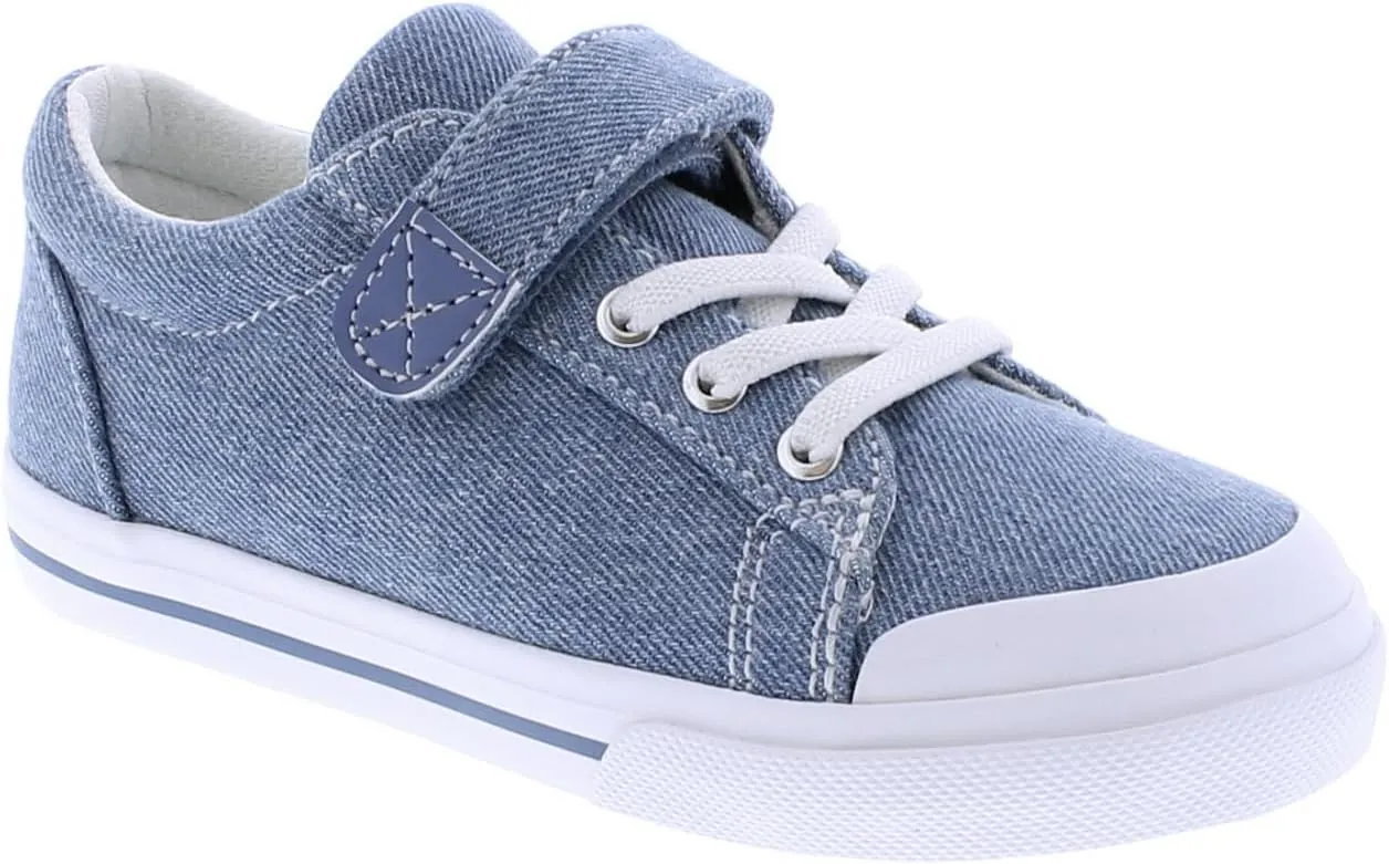 FOOTMATES Jordan Strap Canvas Flats Boys and Girls Shoes - Tennis Sneakers w/Wide Toe Box, Custom-Fit Insoles, Vulcanized Outsoles - for Infants, Toddlers, Little Kids, Ages 0-8