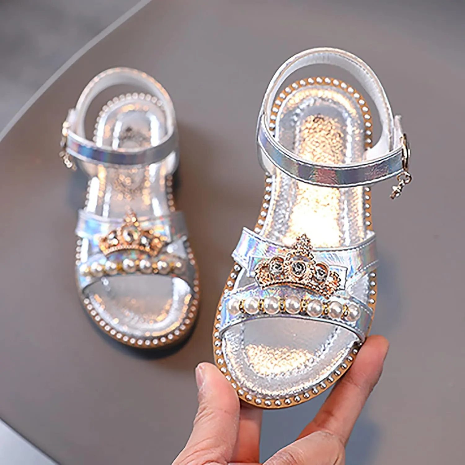 Girl Platform Sandals Girls Sandals Flat Pearl Children Shoes Big Kids Beach Shoes Girls Princess Girls Pool Slides