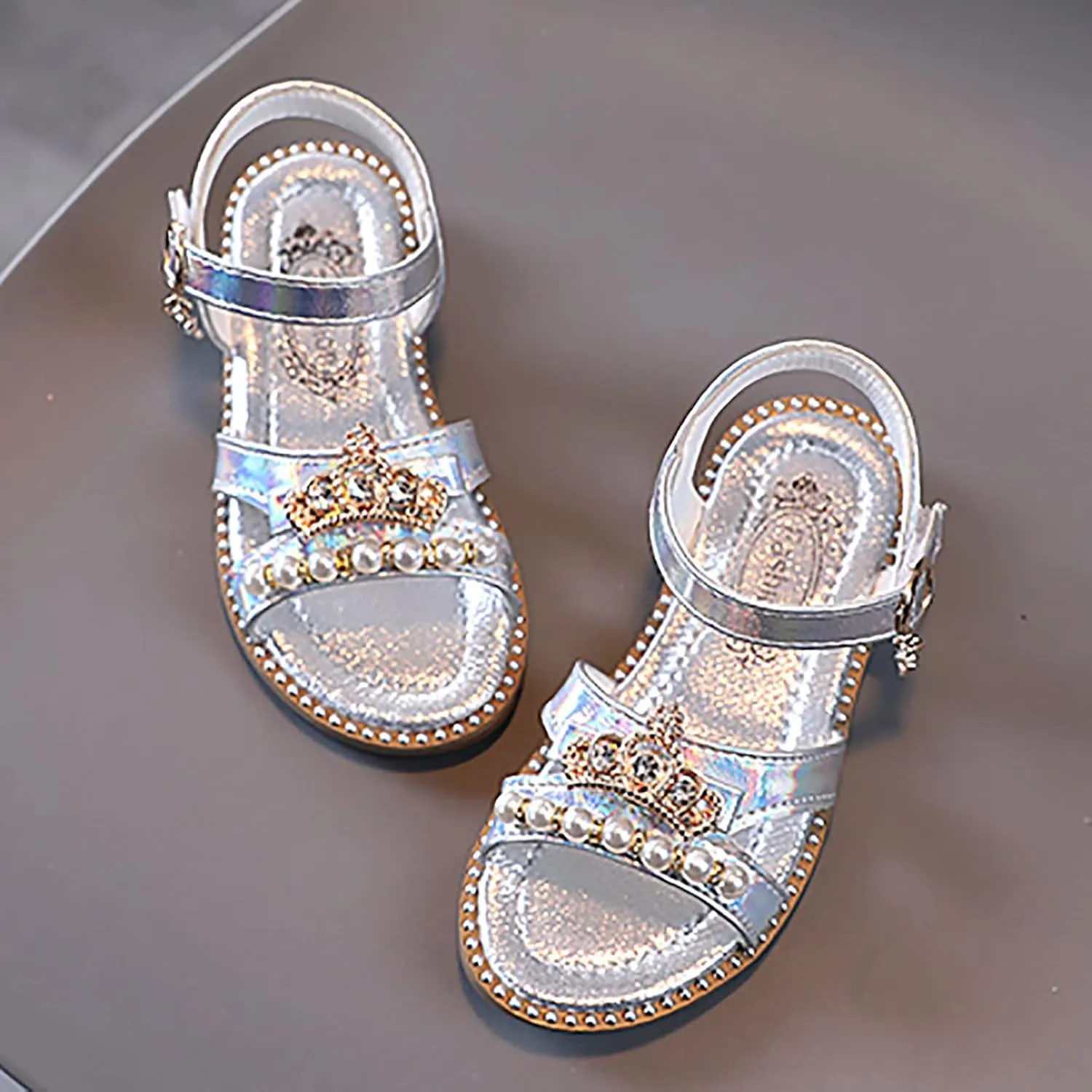 Girl Platform Sandals Girls Sandals Flat Pearl Children Shoes Big Kids Beach Shoes Girls Princess Girls Pool Slides