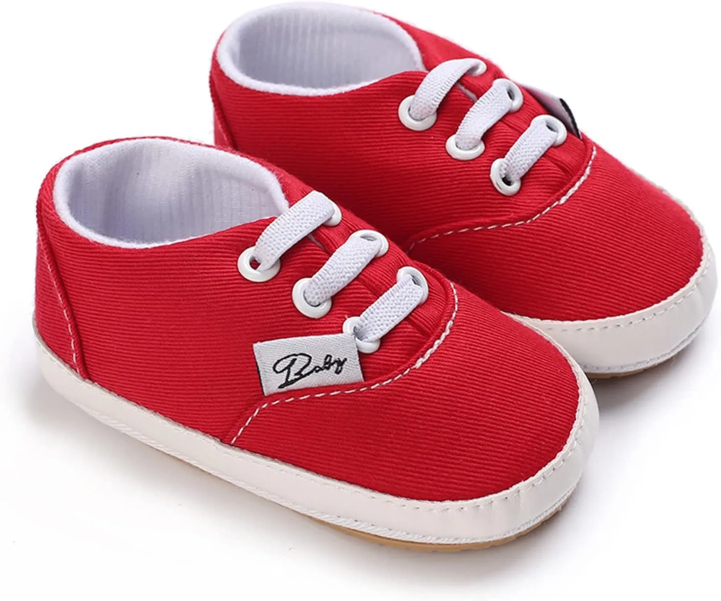 Girls Cheer Shoes Baby Girls Boys Shoes Soft Anti-Slip Sole Newborn First Walkes High Top Canvas Denim Unisex Infant